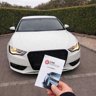 Audi A3 fitted with a Can Phantom immobiliser. Also fitted front and rear Dash Cam