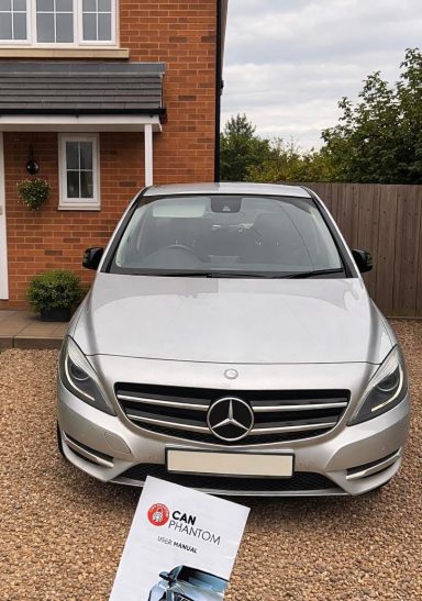 Mercedes B Class Sport Protected with a Can Phantom Immobiliser. Also fitted with front and rear Dash Cam