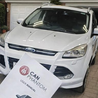 Ford Kuga  fitted with a Can Phantom Immobiliser. also fitted with front and rear Dash Cam